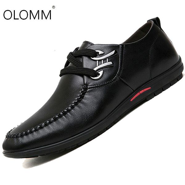 

men's autumn winter new breathable mens shoes fashion casual men's business tie mens loafers zapatos de hombre, Black