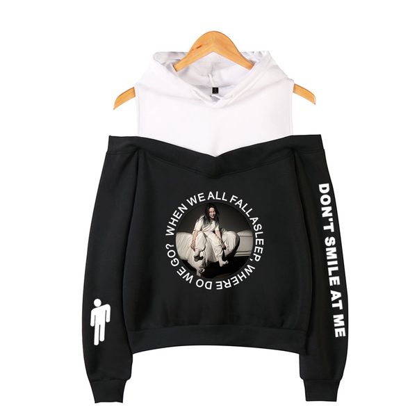 

женская с плеча толстовки толстовка хип-хоп harajuku kawaii hoodie симпатичные корейский streetwear мода sexy hoodie 2xl, Black