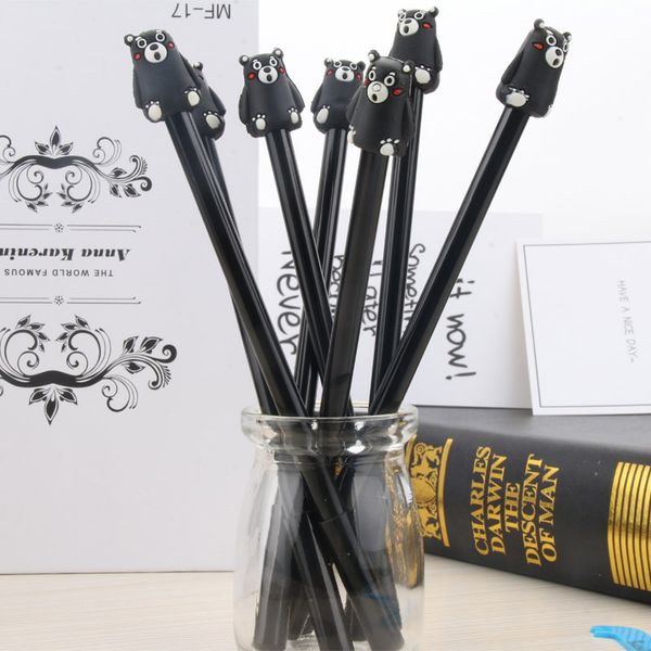 

4 pcs creative cartoon super cute bear neutral pen lovely kumamoto daimeng signature pen kawaii school supplies