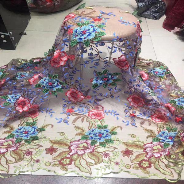 

5yards french lace bride embroidered tulle lace fabric grey latest nigerian african lace fabric party dress, Black;white