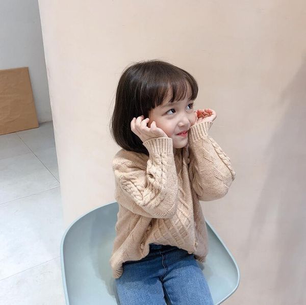 

2019 new wholesale girls boys knitted sweater autumn winter fashion kids pullover sweaters 2-7 years hx865, Blue
