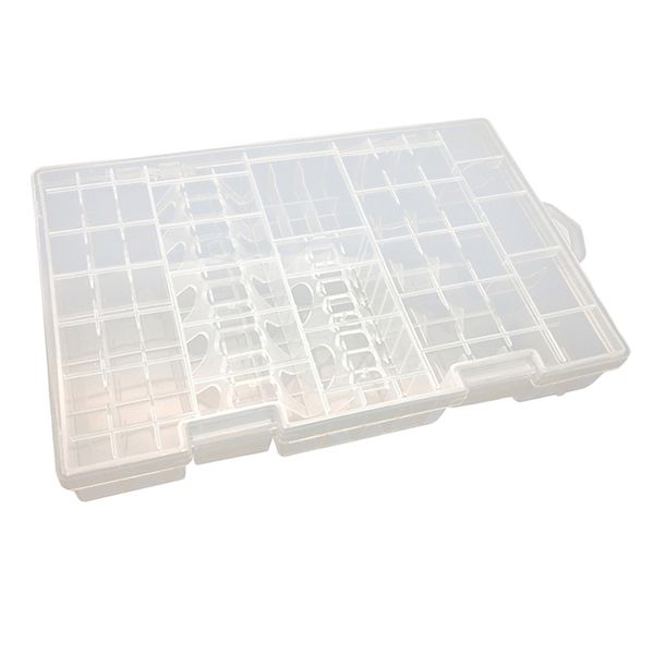 

for 50pc aaa aa 9v c d battery storage organizer durable case transparent