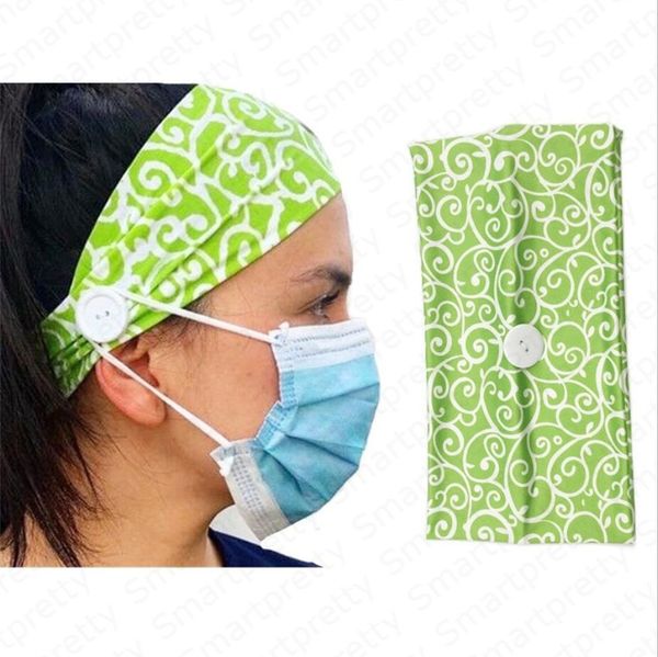 

2020 women summer mask anti ear elastic headband ladies fashion sports casual button headbands fashion knitted wide hair headband e4910, Slivery;white