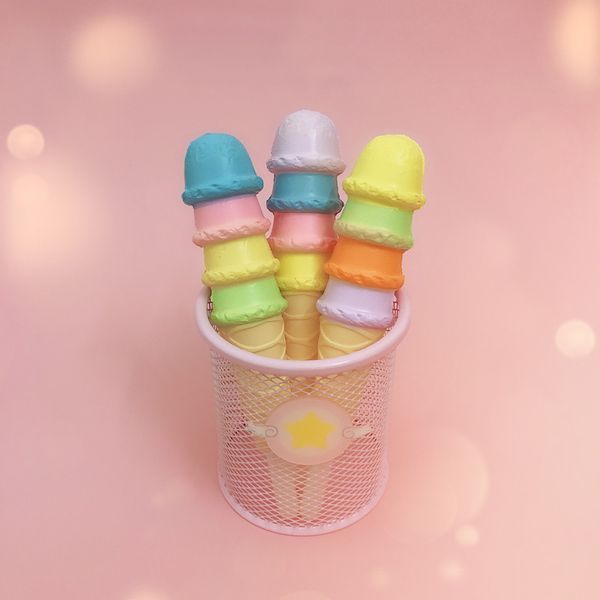 

creative kawaii ice cream pen cap sticky slow rising pencil holder soft toy christamas gift children's gift kid slow toys #e30
