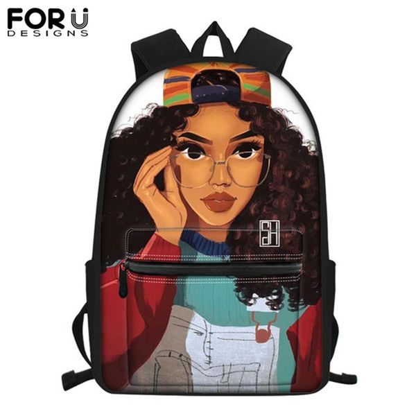 

forudesigns 2019 school bags for girls black art african lady bagpack kids backpack book bag students schoolbag mochila escolar