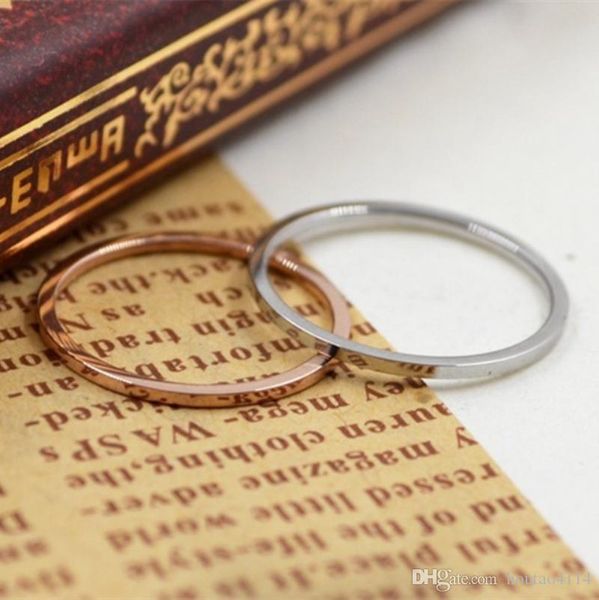 

fashion silver titanium steel glossy ring, titanium steel jewellery couple ring women's rose gold narrow ring