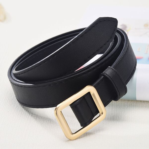 

qqavh non-perforated gold and silver square without holes gold silver black buckle student female decoration all-match non-perforated thin b, Black;brown