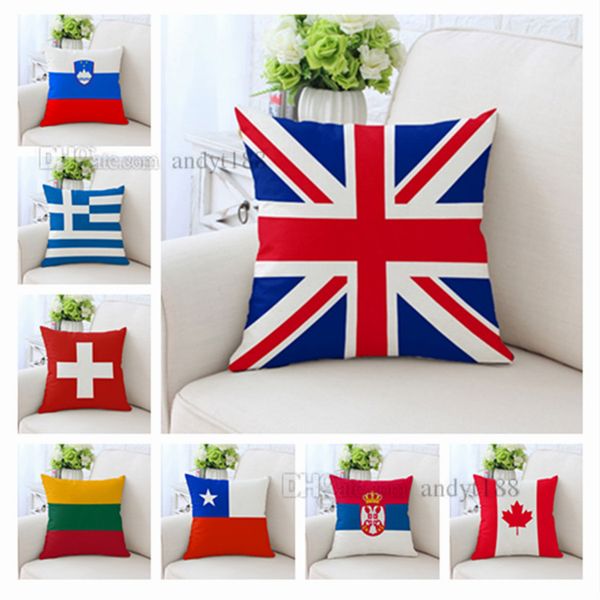 

45*45cm flag cushion pillow case the single side printing bedding sofa sofa pillow case cover world home decoration t2i5060