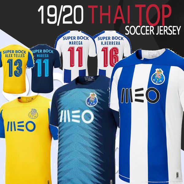 

Thailand top Porto soccer Jersey 19 20 Home away BRAHIMI ABOUBAKAR MAREGA TELLES HERRERA 2019 2020 Football shirt XXL size