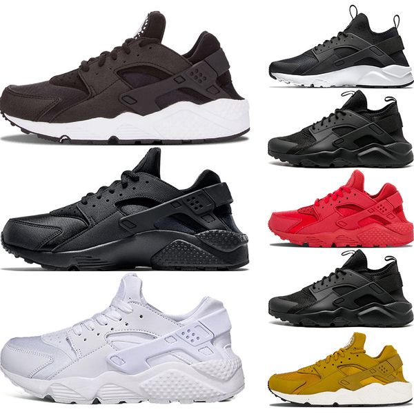 

new arrival huarache 4.0 1.0 triple white black red gold mens womens huaraches shoes sports sneaker running shoes size eur 36-45