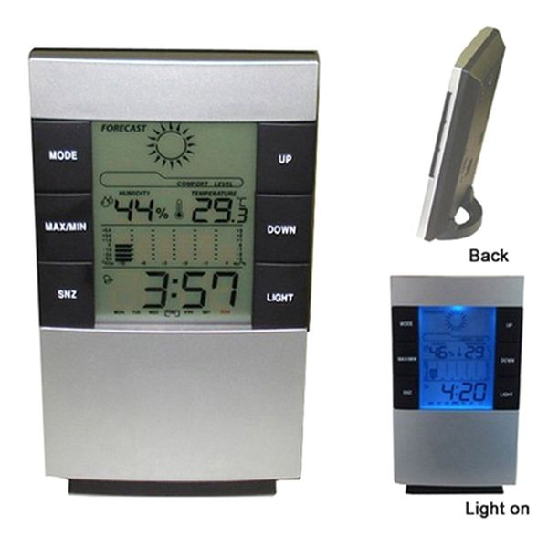 

led backlit humidity temperature meter hygrometer weather clock for room indoor home j2y