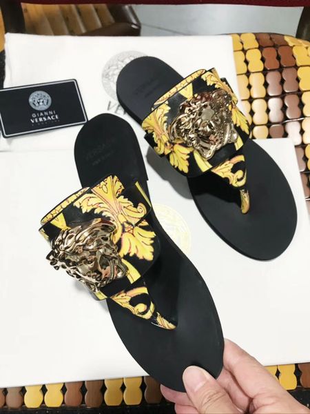

2020 new brand fashion wild non-slip medusa flats shoes comfortable trend leather luxury flats sandals size 35-43 no8, Black