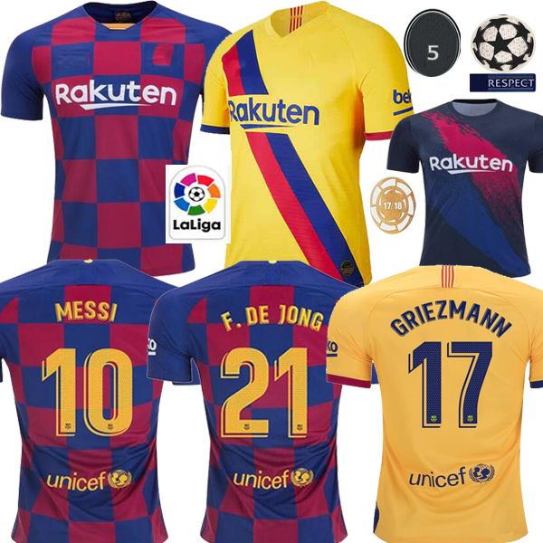 

2019 2020 barcelona griezmann de jong me i occer jer ey 19 20 kid barca arthur uarez rakitic umtiti maillot de foot football hirt