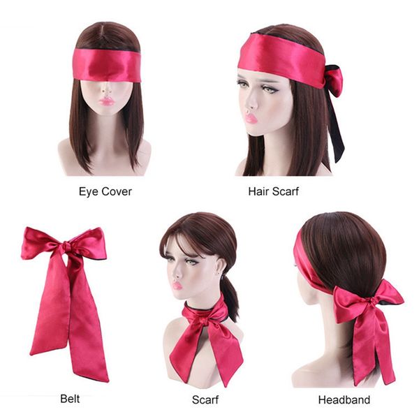 

silk scarf women hairband ribbons tied scarf bag decoration tie multifunction hand ribbon headscarf multifunction, Slivery;white