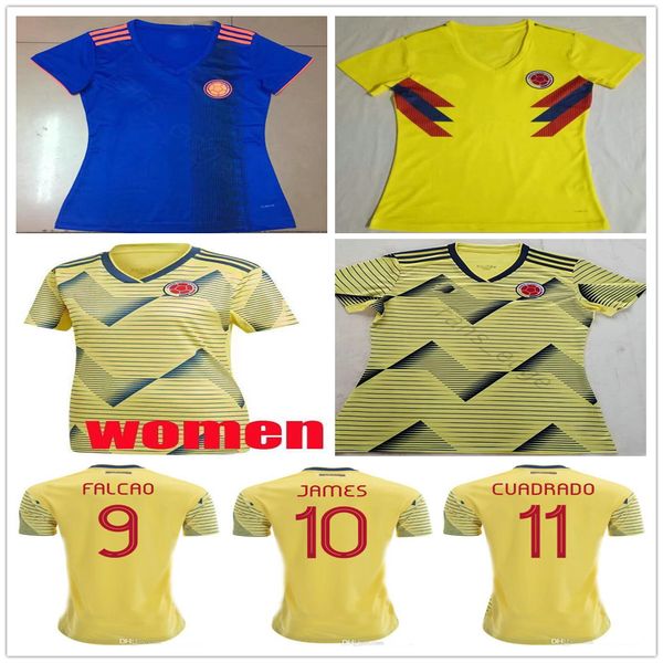 

2019 world cup women colombia occer jer ey 10 jame 9 falcao 11 cuadrado valderrama rodriguez cu tom female lady girl football hirt