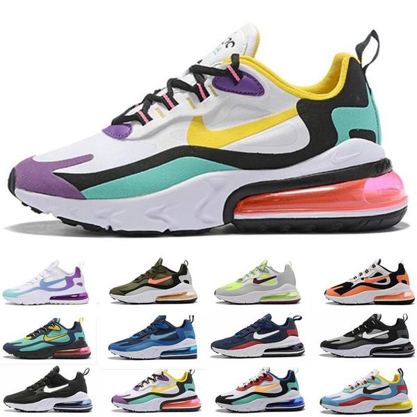 

2019 new react bauhaus mens cushioning running shoes bauhaus optical triple black hyper jade violet womens trainers sports sneakers wh1157