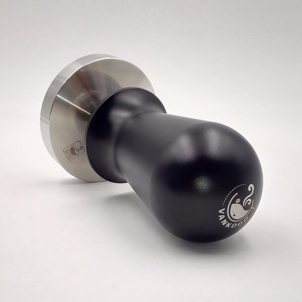 Prensadores de caf/é Sabotaje base plana inoxidable en Acero Di/ámetro Negro Di/ámetro 57.5mm