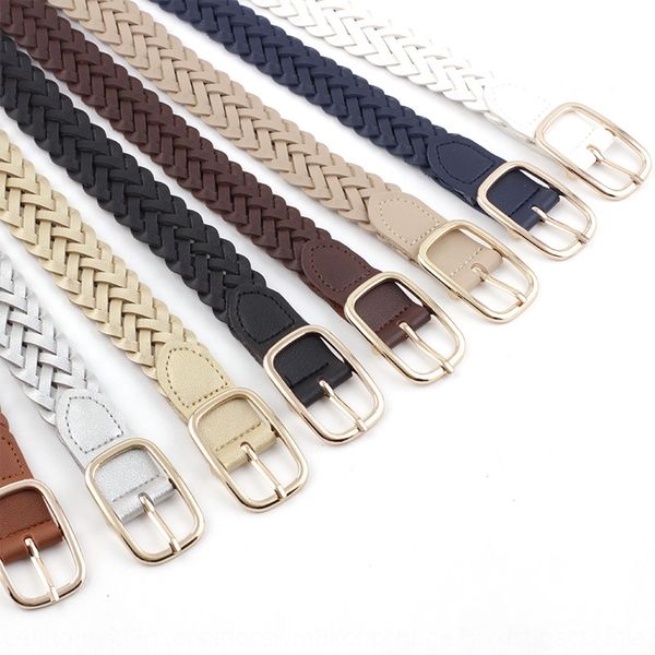 

women handmade handmade jeans's square buckle belt all-match decorative woolen coat jeans belt women, Black;brown