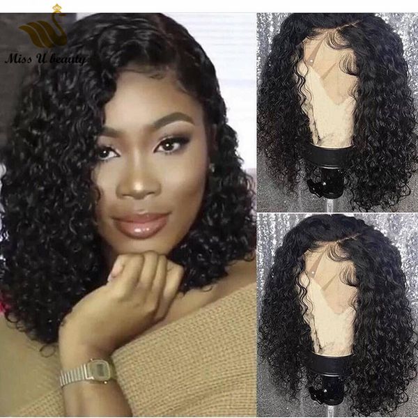 Side Part Wet And Wavy Hair Wet Curls Short Bob Wig Virgin Human