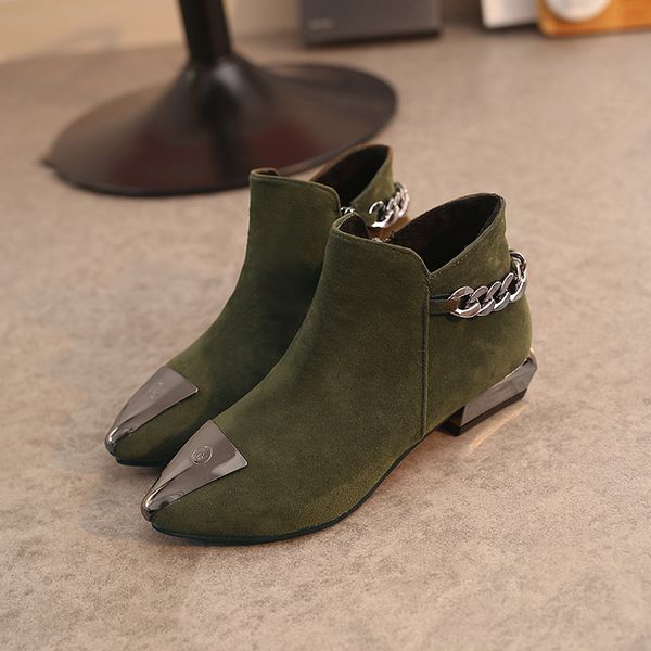 

горячая продажа-mujer остроконечных сапоги toe лодыжки для женщин коренастых каблуков пинетки меха плюшевой стелька ботинес зимней обуви жен, Black