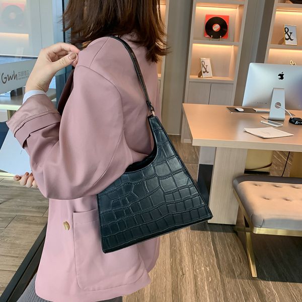 

women stone pattern soft pu leather handbag crossbody shoulder bags solid large capacity vintage tote bag design female