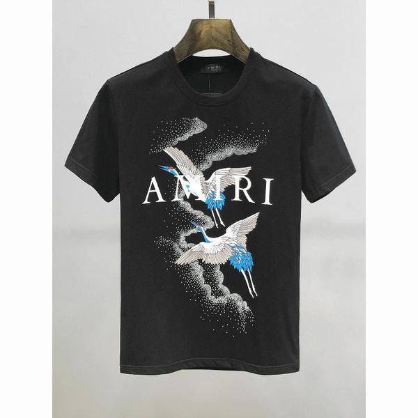 

the short-sleeved t-shirt amiri amiri 2020 ss amiri crane casual t-shirt printed designer brand tee fashionableunique, White;black
