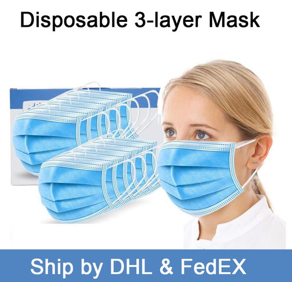 

Одноразовые Маски Для Лица Толстые 3-Слойные Синие Пылезащитные Маски Для Рта Защитные Маски Для Лица Домашнего Использования Удобные Эластичные Маски Бесплатная Доставка