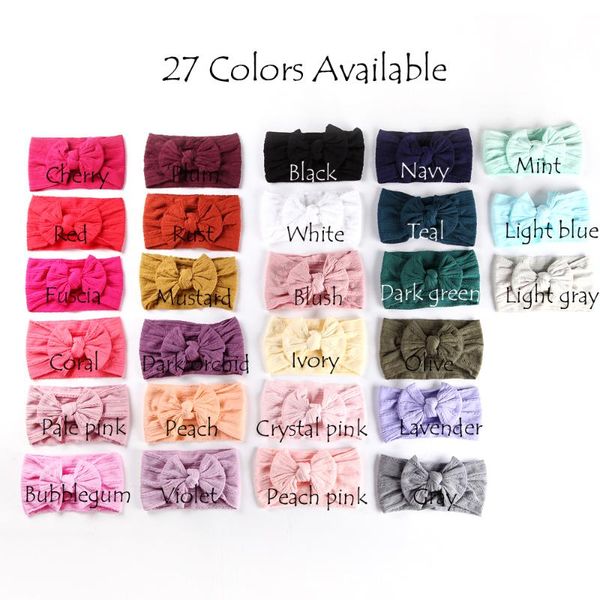 

100 pcs/lot, wholesale cable knit nylon bow headwraps, classic knot wide nylon headbands, kids girls hair accessories, Slivery;white