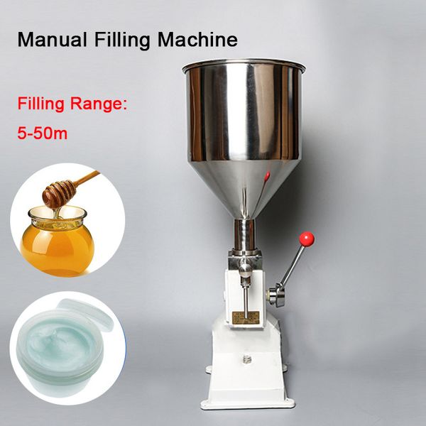 

dhl manual food filling machine 1-50ml hand pressure stainless paste dispensing liquid packaging equipment cream oil racking machine