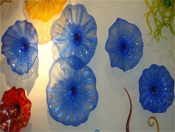 

new style crystal blue color murano glass flush monted art wall plate