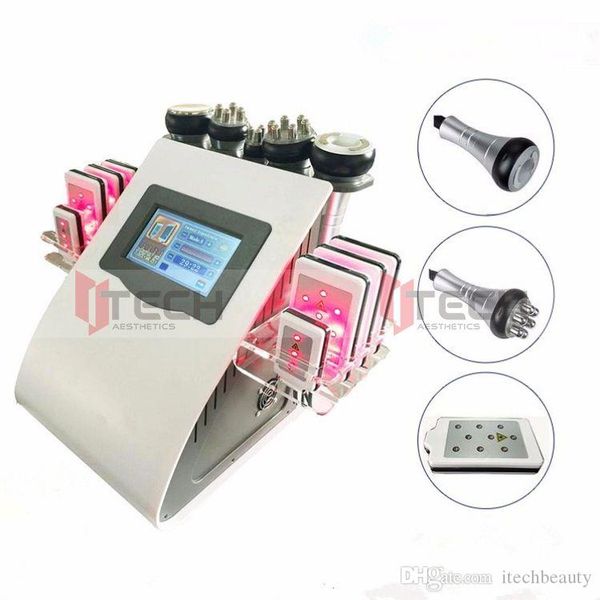 

new model 40k ultrasonic liposuction cavitation 8 pads laser vacuum rf skin care salon spa slimming machine beauty equipment, Black;white