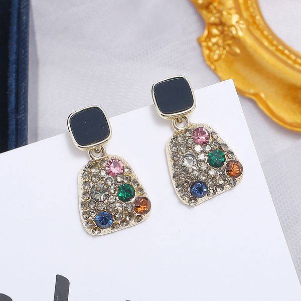 

fashion women earrings water drop shape shinny crystal stud earrings party casual women accessories jewelry, Silver