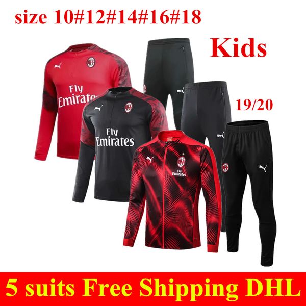 

2020 ac milan jacket tracksuits romagnoli 19 20 cutrone boys soccer uniform survetement suso piatek ac milan child long sleeve training suit, Gray;blue