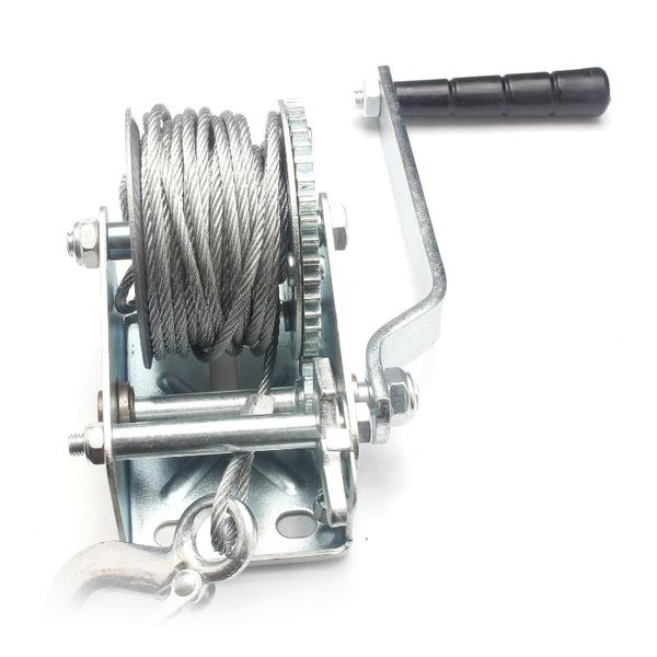 

3500lbs manual winch dual gear hand winch hand crank manual boat atv rv trailer 33ft cable solid wire rope