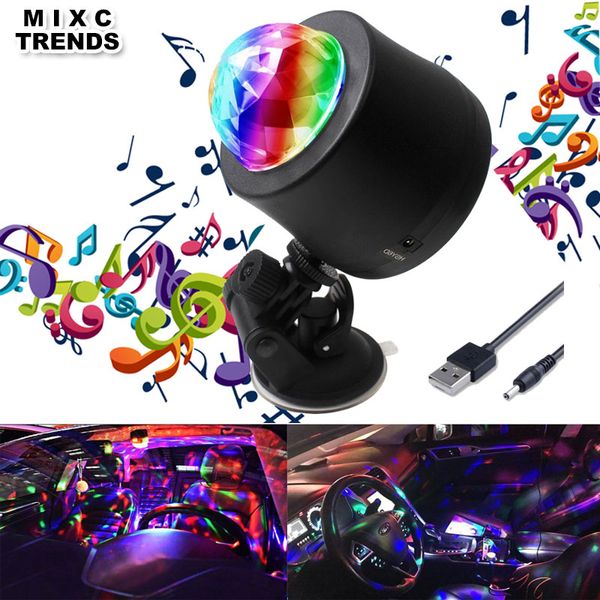 

mixc trends 6 color changing car dj music light mini rgb led mp3 disco crystal magic ball stage strobe flash lamp with usb plug