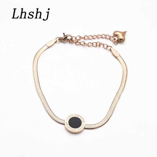 

fashion stainless steel love anklet rose gold color leg bracelet heart pendant snake chain adjustable foot jewelry for women, Red;blue