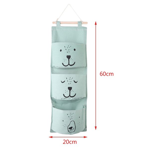 

wall hanging bathroom bath toy bags organizer closet children pouch for baby bath toys books cosmetic sundries - green