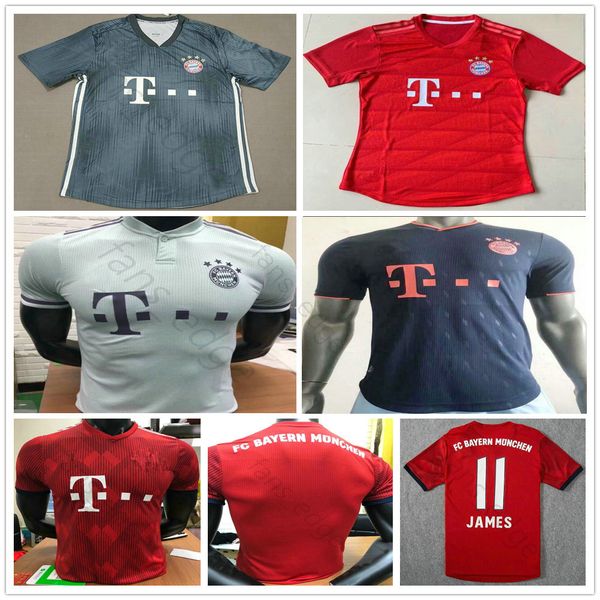 

player version 19 20 bayern soccer jerseys kimmich tolisso james muller dajaku pavard hernandez custom munich home red away football shirt, Black;yellow