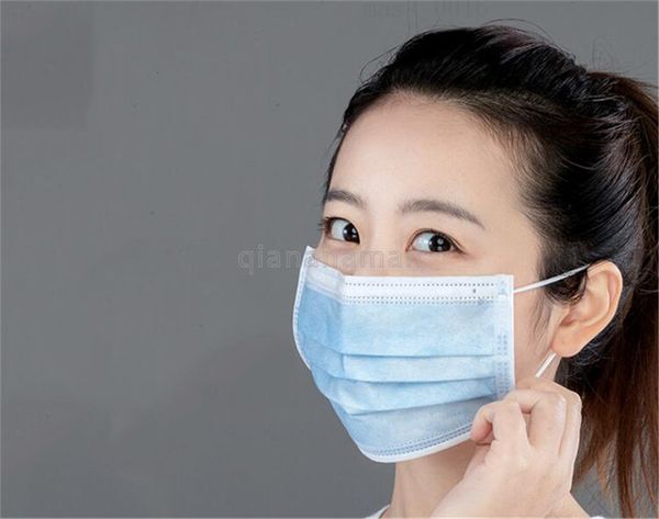 

акции! одноразовые с эластичной ушной петлей 3 слойные синие черные хлопчатобумажные маски для лица для блокировки пыли загрязнения воздуха