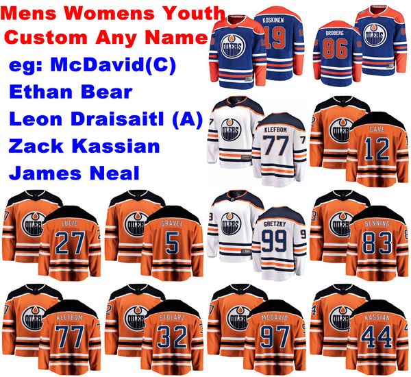 

mens custom edmonton oilers jerseys matt benning jersey brandon manning caleb jones adam larsson oscar klefbom ice hockey jerseys stitched, Black;red