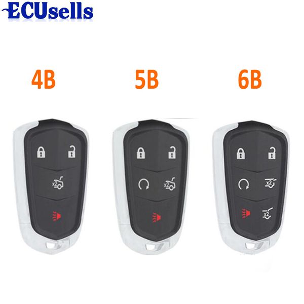 

replacement 4 button 5 button 6 smart remote control car key shell case fob for srx cts ats xts escalade esv