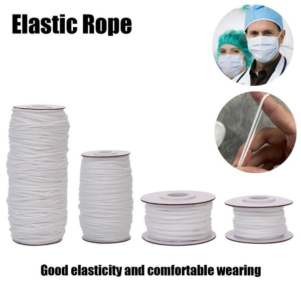 

55/109 yards diy mask braided elastic band multipurpose sleeve elastic band round cord knit sewing supplies accessories, Black;white