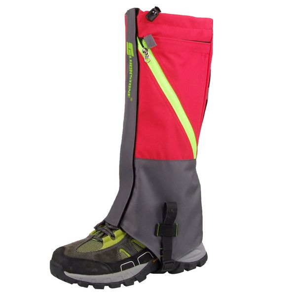 

outdoor 2pcs outdoor 2 layers waterproof camping hiking snow leg gaiters skate skiing walking shin leg protect equipment new, Black