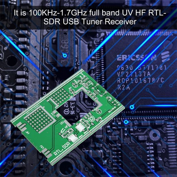 

100khz-1.7ghz full-band receiver software radio uv hf fm am rtl-sdr usb tuner receiver rtl2832u+r820t + u/v antenna diy kits gps
