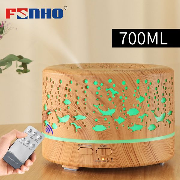 

funho 700ml large capacity wood grain humidifier aromatherapy machine ultrasonic mute essential oil diffuser with remote control
