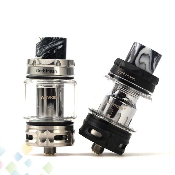 

Original Advken Dark Mesh Tank Sub Ohm Atomizer 5ml 6ml Top refilling Adjustable bottom airflow Gold-plated Pin DHL Free