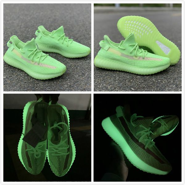 

Newest V2 Running Shoe Glow In The Dark Fluorescent Green Mens Designer Sports Sneakers Womens Comfortable Outdoor Trainers High Quality