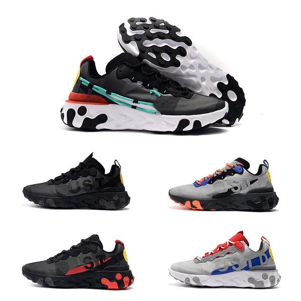 

with box 2020 react element 55 undercover men running shoes tour black red orbit men designer sneakers trainers sports shoes, White;red