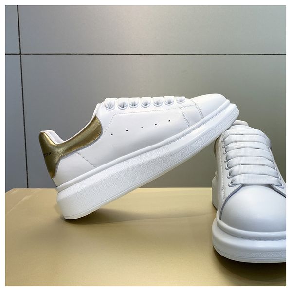 

new 2020 season designer shoe fashion luxury women shoes men's leather lace up platform sneakers white black casual shoes heighten