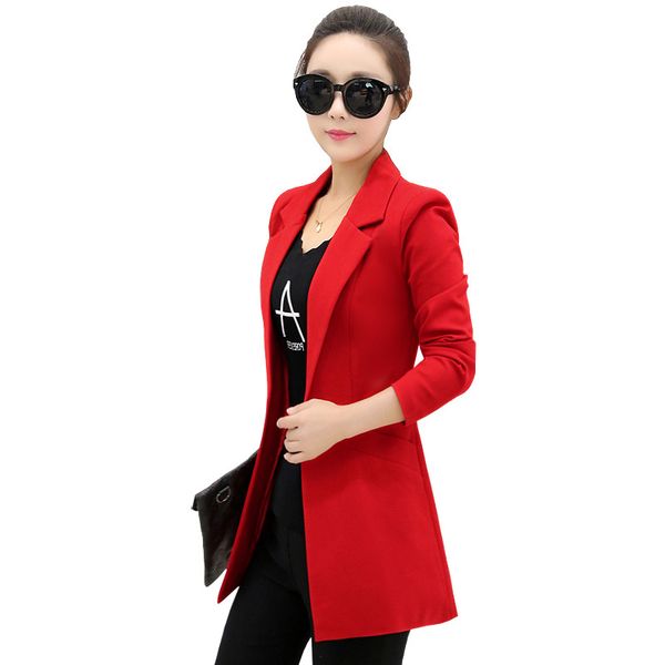 

women's suits & blazers women and jackets spring autumn casual office slim solid female jacket plus size coat re2493, White;black